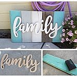 DIY-Family-Word-Art-Sign-Woodworking-Project-Tutorial-Turquoise-Tones-New-Wood-Distressed-to-look-like-weathered-Barn-Wood-Home-Decoration