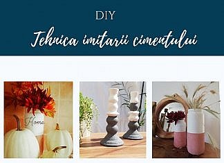 DIY- Vaze de flori decorate economic cu tehnica imitarii cimentului.
